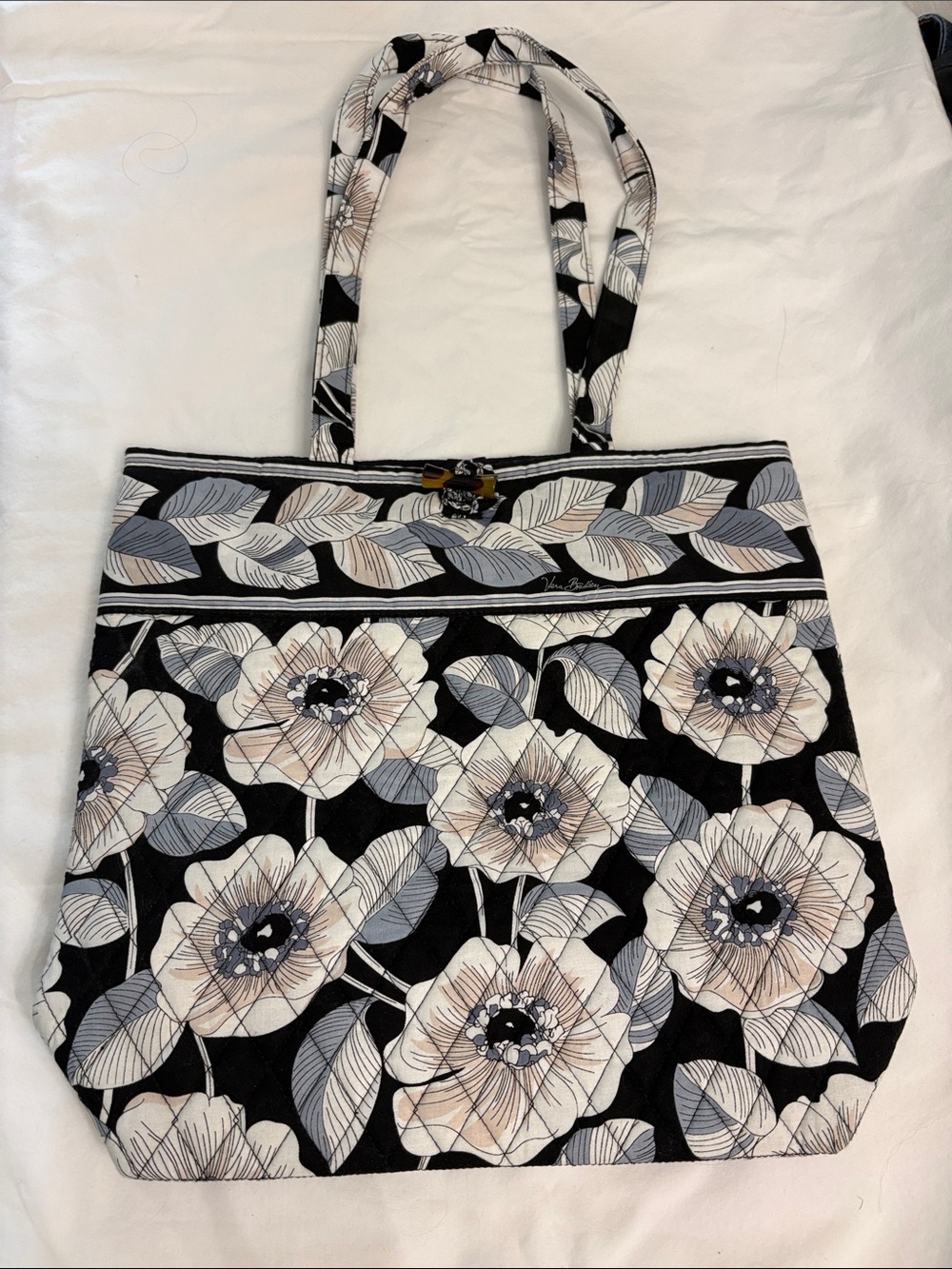 Vera Bradley Black, Cream & Gray Floral Tote